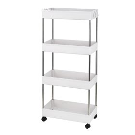 Storage Cart 4-Tier Slide Out Rolling Utility Cart Storage Organizer Shelf Rack