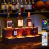 LED Lighted Liquor Bottle Display Shelf, 20 Inch Bar Display Shelf, DIY Illuminated Bottle Shelf with App & Remote Control