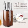 Magnetic Knife Block without Knives, 360¬∞Rotatable Knife Holder With with Four Sided Magnets & Non-Slip Base