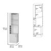 Bar Cabinet Papprika, 8 Wine Cubbies, Double Door, White Finish