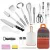 Portable 19-Piece Camping Cookware Kit - Complete Outdoor Kitchen Gear for Picnics & Bonfire Cooking - With Convenient Storage Bag