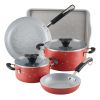 Farberware Disney 7 Piece Ceramic Nonstick Cookware Set, Red